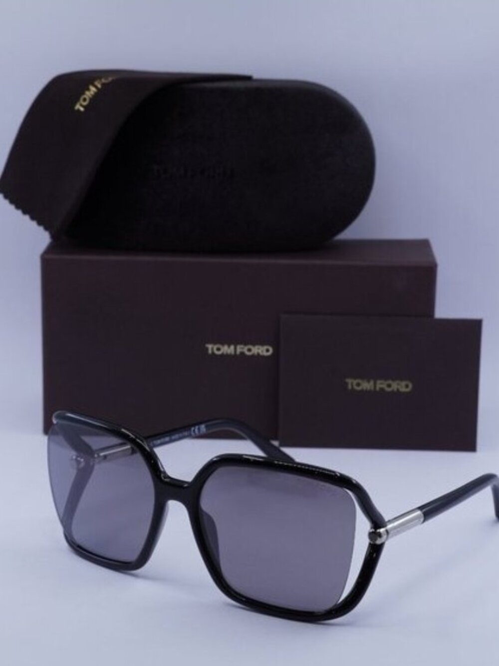 Tom Ford Solange-02 FT1089 01C Square Sunglasses - Black/Smoke Mirror